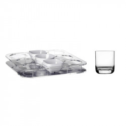 Tablett für Gläser + 3 Snackschalen + 6 Wassergläser Marine Business MARINE BUSINESS Party