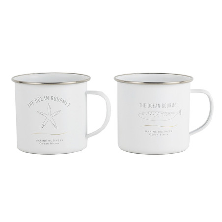 Emaille Becher white Menorca Marine Business