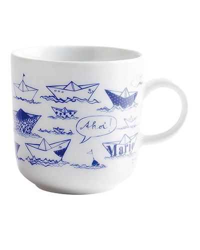 KAHLA Ahoi Marie Kaffeebecher Papierschiffchen | Bootsgeschirr | Bootsporzellan